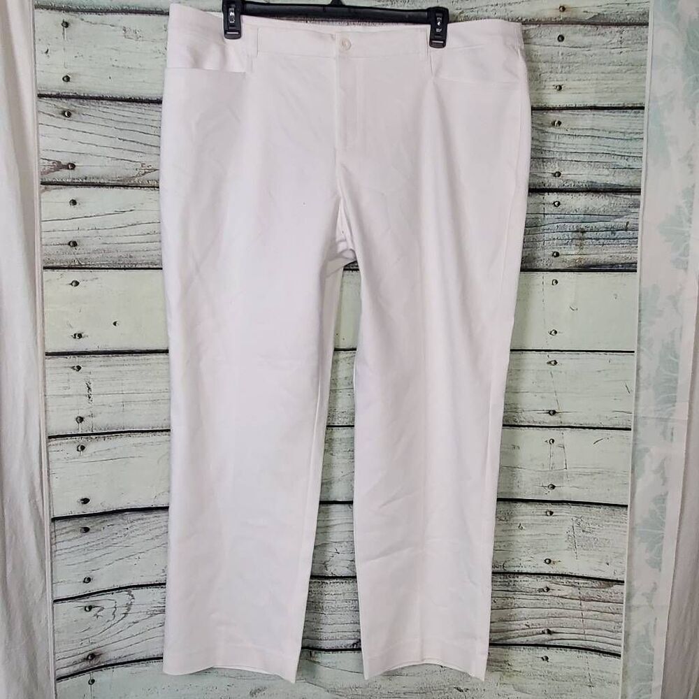 CJ Banks Women’s Uptown Pant Classic Fit Straight Leg White 22W NWT